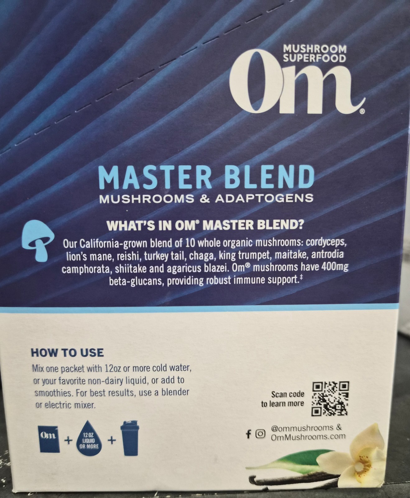 OM Master Blend Plant Protein Mushrooms & Adaptogens Dietary Supplement Power