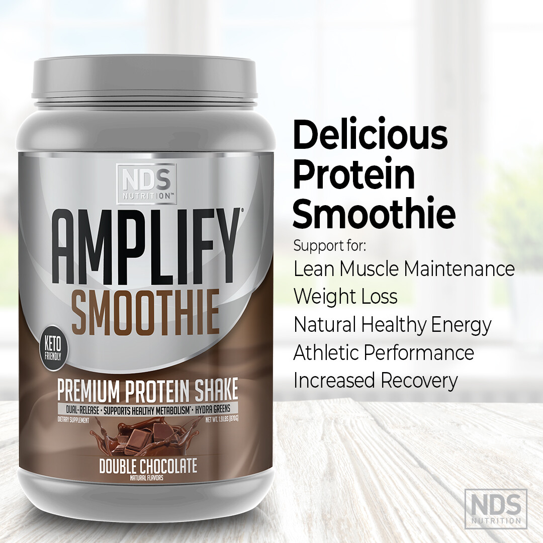 NDS Amplify Smoothie Protein -Added Greens Overall Health – Chocolate (30 Serve)