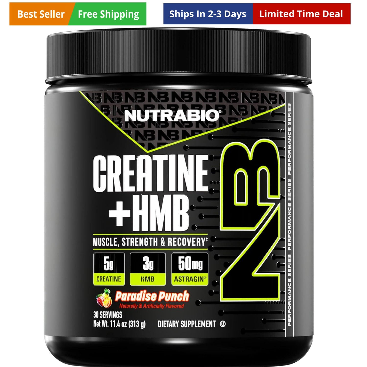 Creatine + HMB- Creatine Monohydrate with HMB Powder for Muscle Growth, Incre…
