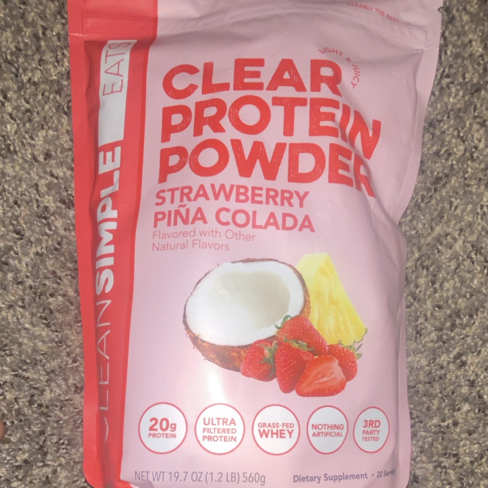 Clean Simple Eats Clear Whey Protein Isolate Grass Fed Zero Sugar 19.7 oz