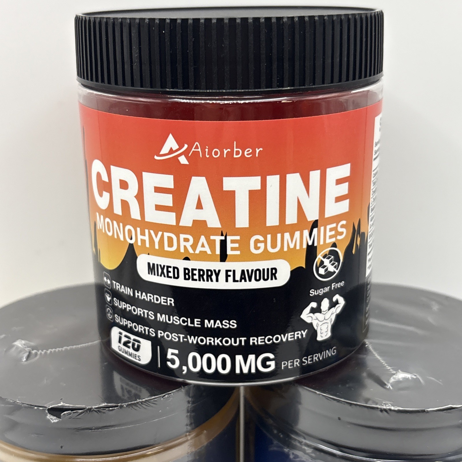 Lot Of 3 Creatine Monohydrate Gummies Lemon Blueberry Mixed Berry 120 Count= 360