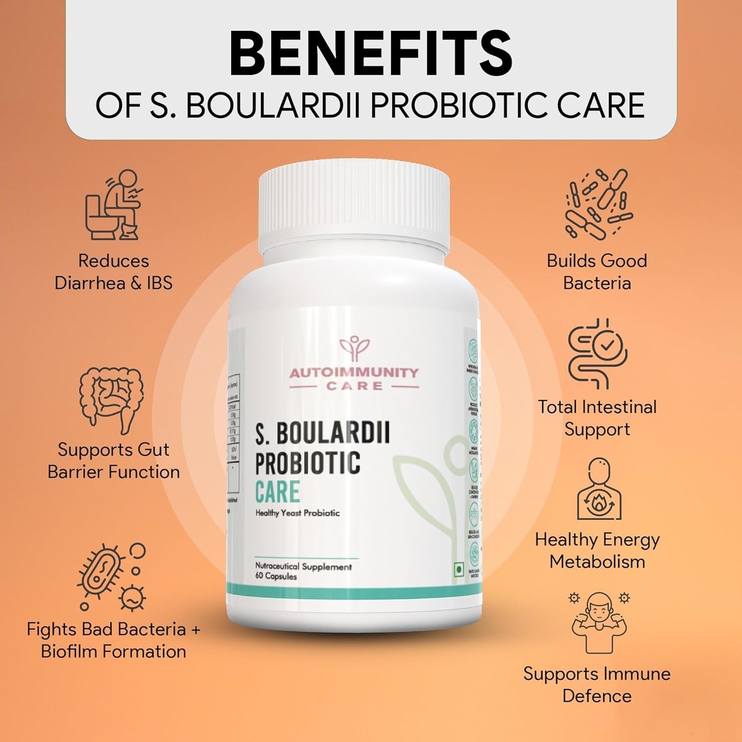 Autoimmunity Care: S. boulardii Probiotic Care | SACCHAROMYCES BOULARDII 60 Cap