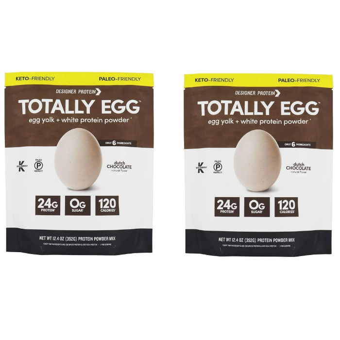 Egg Yolk + White Protein Powder Dutch Chocolate 12.4 oz Each (Pack of 2)