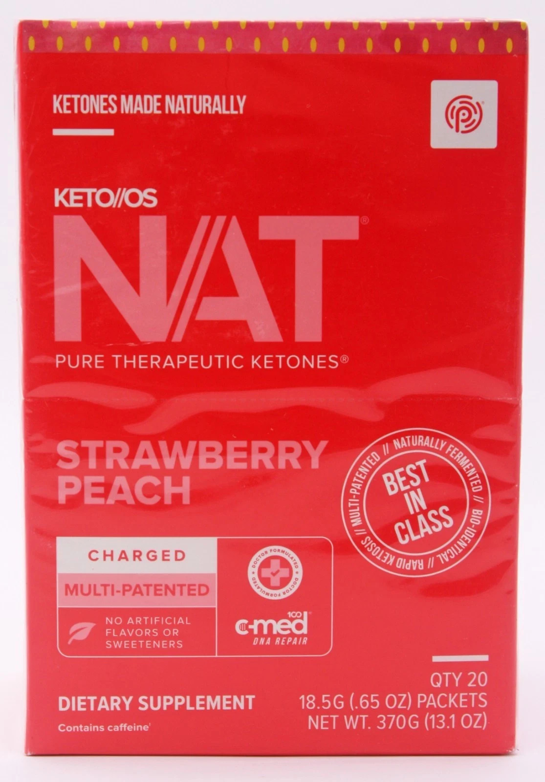 PRUVIT Keto OS NAT STRAWBERRY PEACH Charged Exp 12/2027 – New/Sealed! 20 Packets