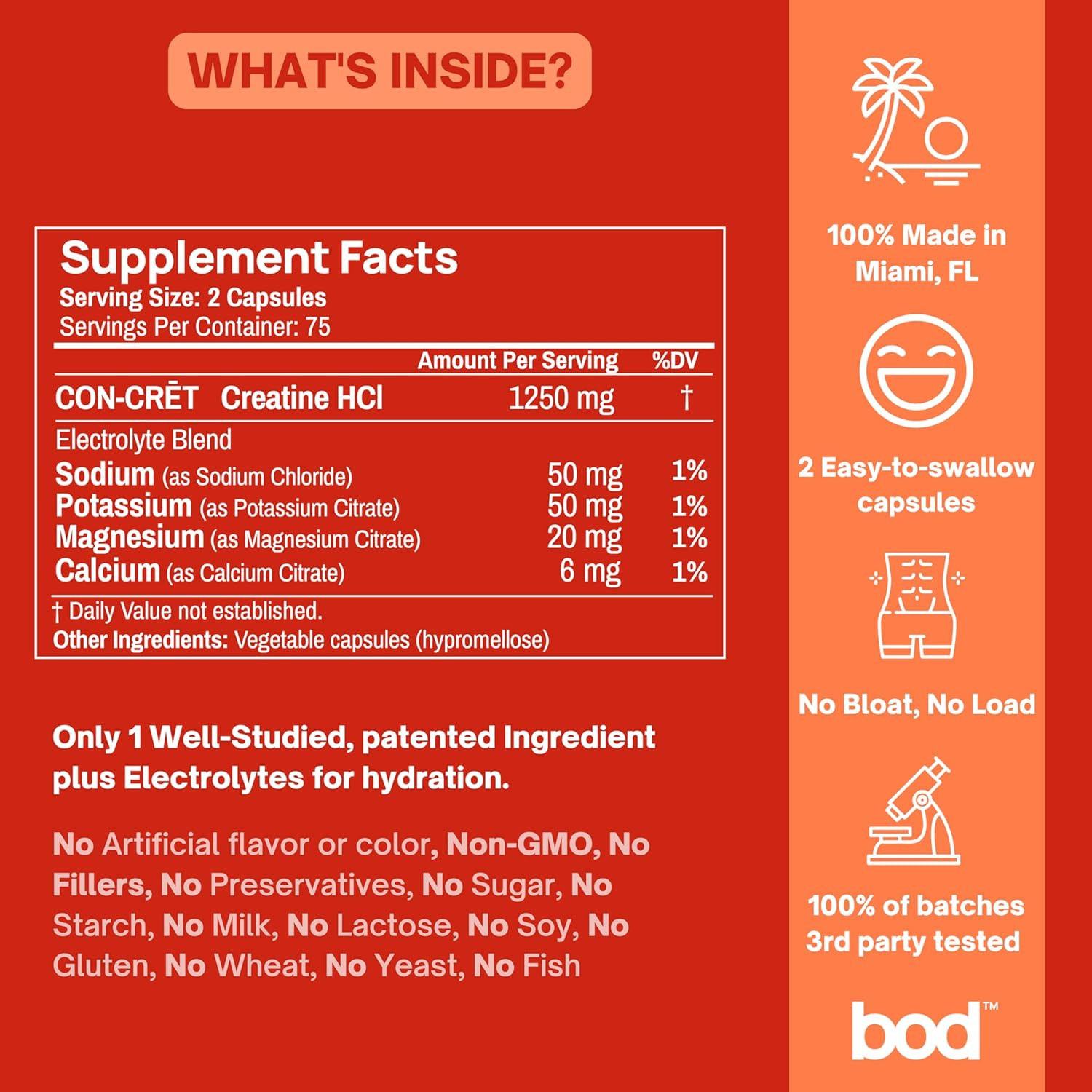 Creatine HCL Capsules – 150 Pills | Creatine Hydrochloride Supplement for Men &
