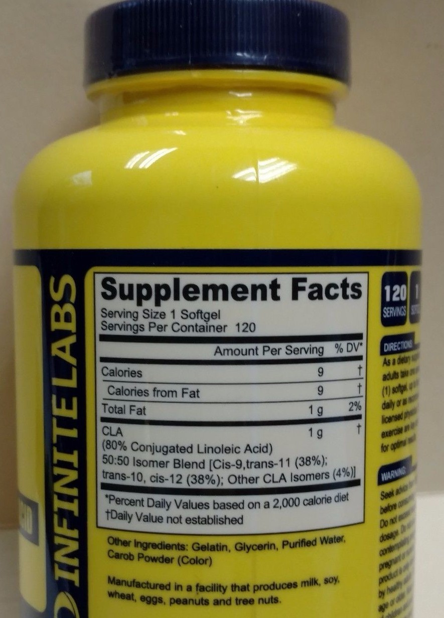 Infinite Labs – CLA – Conjugated Linoleic Acid – 120 Softgels – Expire 4/2024