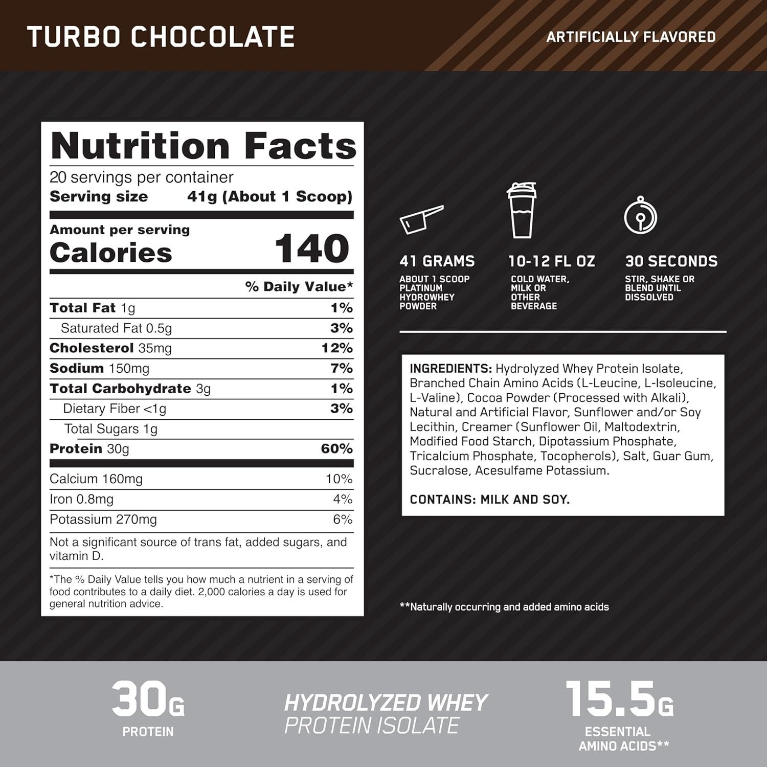 Platinum Hydro Whey, Turbo Chocolate, 1.75 Pound