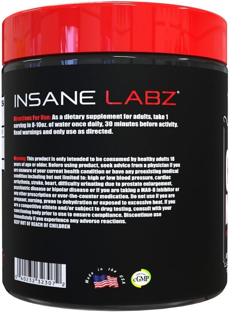 Insane Labz Creatine Monohydrate Unflavored 5g 60 Servings Strength Power Muscle