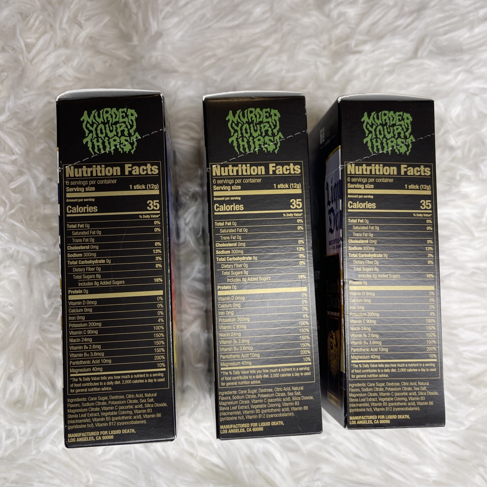 3 Boxes Of Liquid Death Electrolyte Drink Mix Death Dust Lime (18) .42 Oz Packs