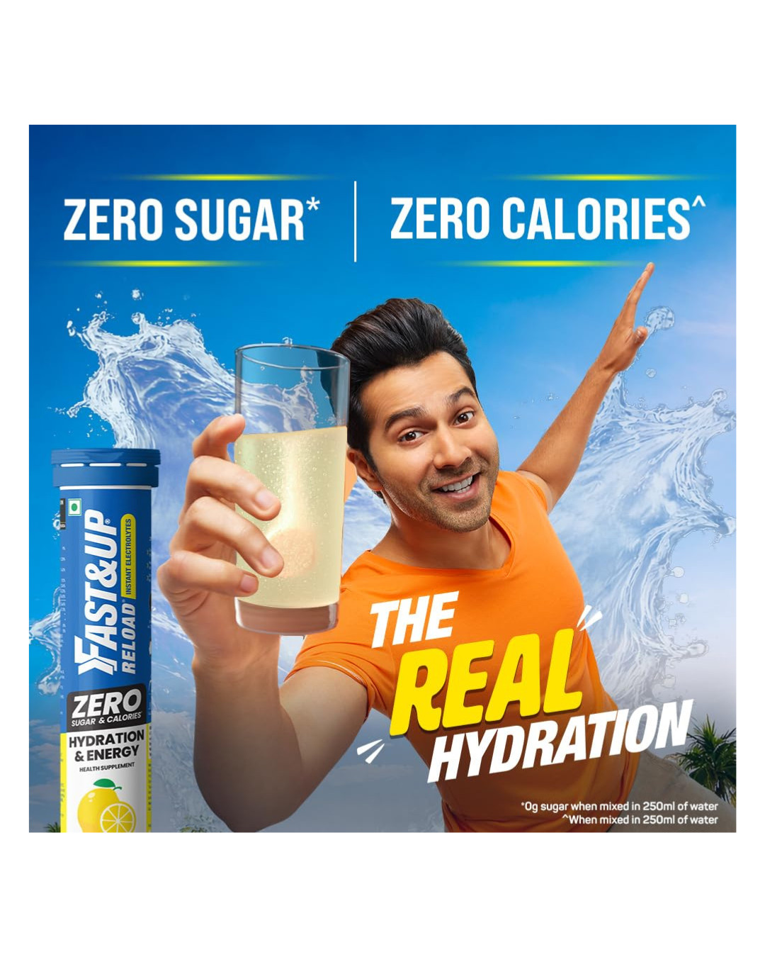 Fast&Up Reload Zero – Zero Sugar Instant Energy & Hydration Drink – Lime Lemon