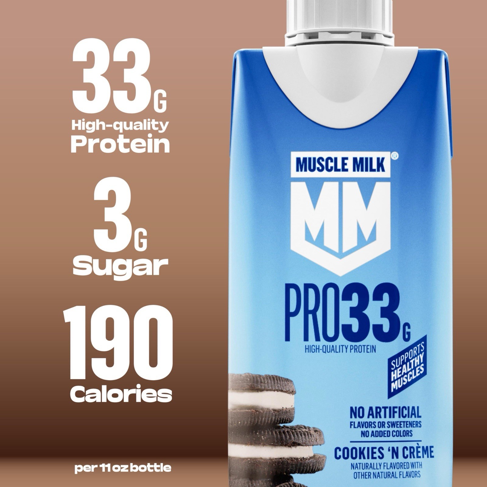 Muscle Milk Pro High Protein Shake, Cookies ‘n Creme 🍪 11 fl oz (12 Pack)