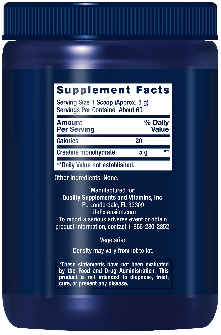 Life Extension Creatine Powder 300 grams
