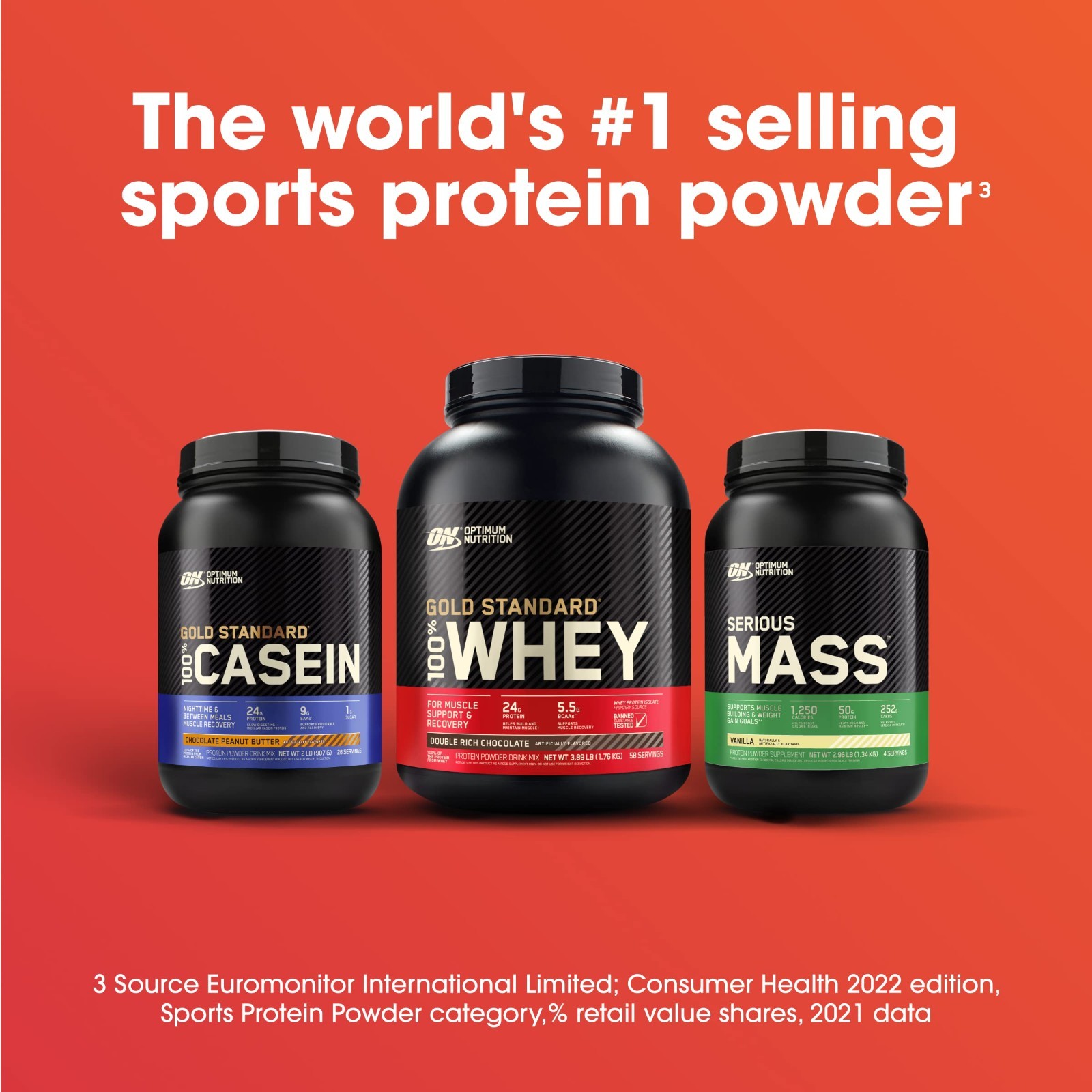 Optimum Nutrition Serious Mass Protein Powder, 50g Protein Chocolate 6 Lbs