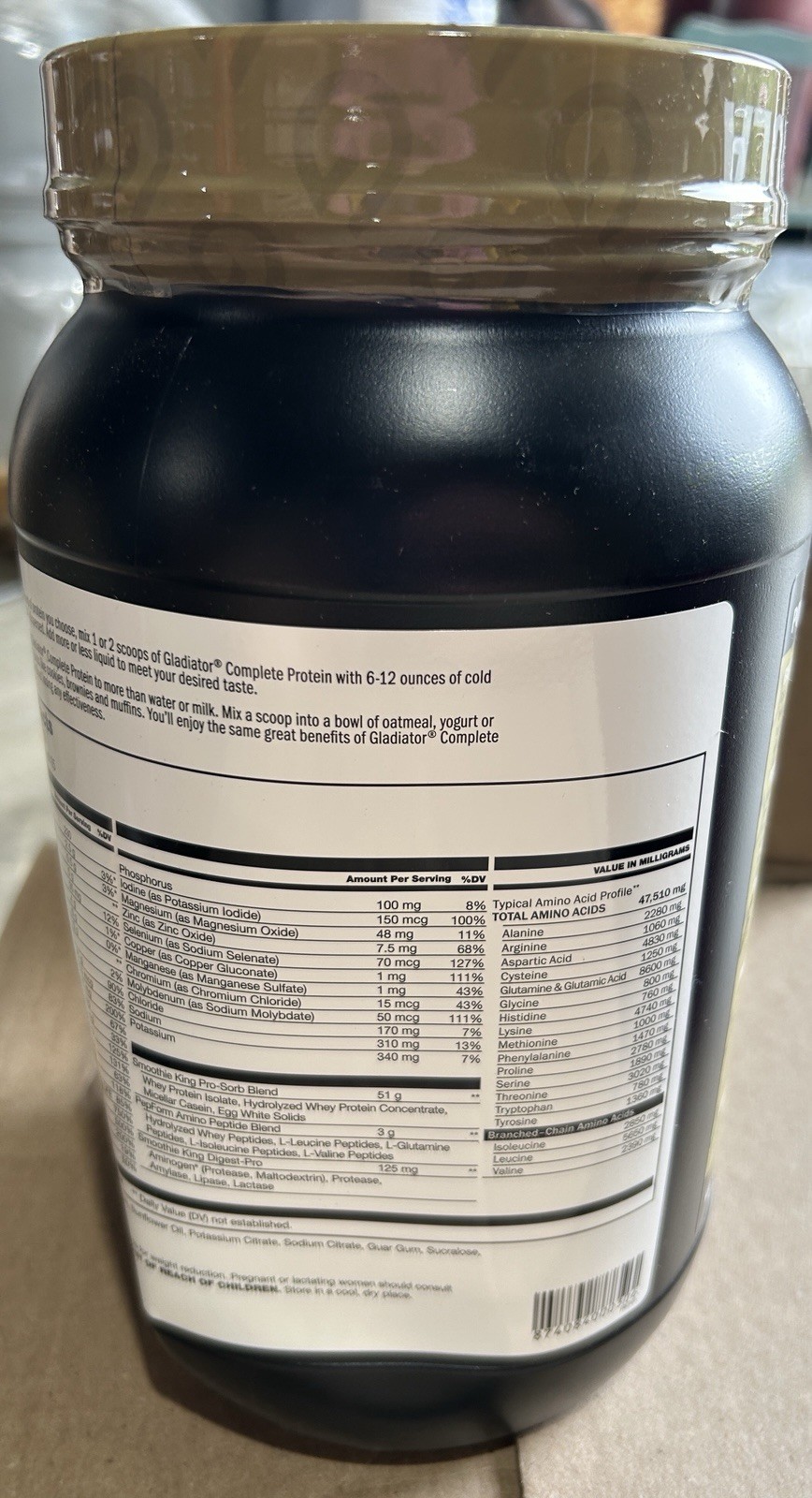 Gladiator Complete Protein 2lbs Vanilla Flavor High Performance Dietary Suppleme