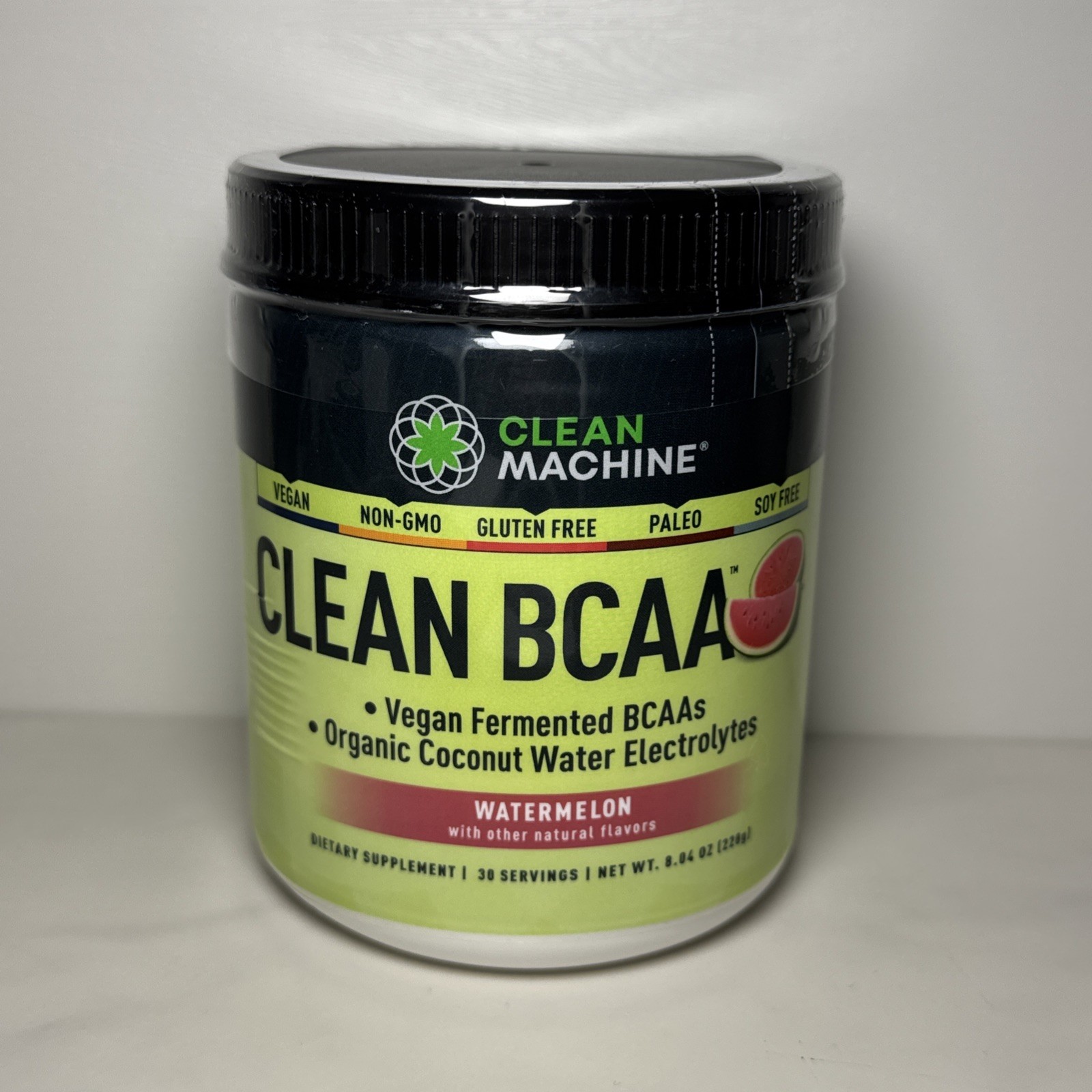 Clean Machine Clean BCAA Watermelon 30 Servings 8.04oz Organic Coconut Water Ele