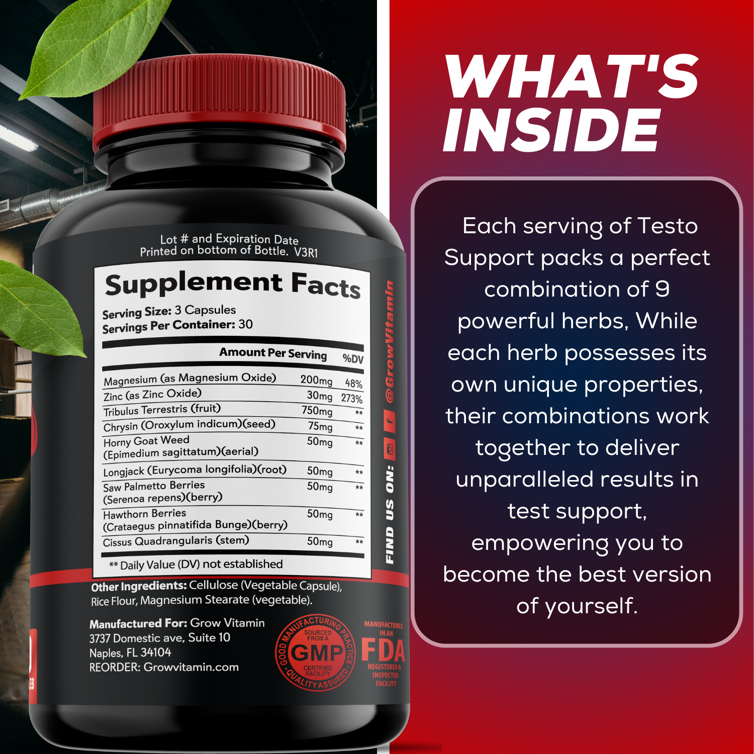 Strongest Testosterone Booster Men Performance, Libido Stamina Energy Pills 60ct