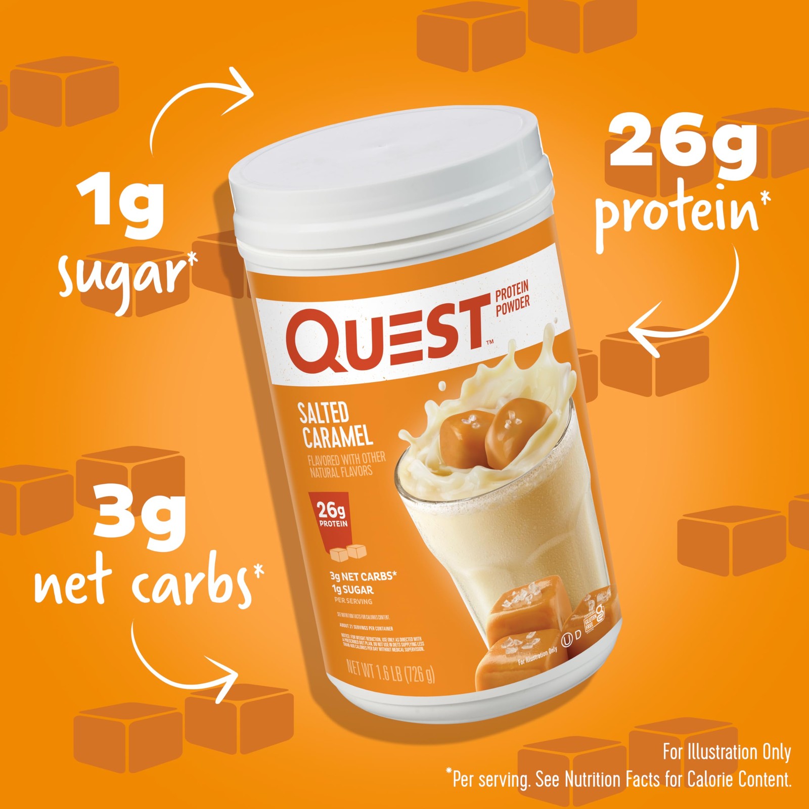 Quest Nutrition Salted Caramel Protein Powder, 26g 1.6 Pound (Pack of 1)