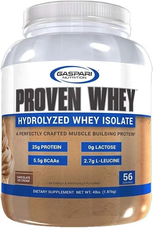 Gaspari Nutrition Proven Whey 100% Whey Isolate Protein 4LB Pick Flavor New