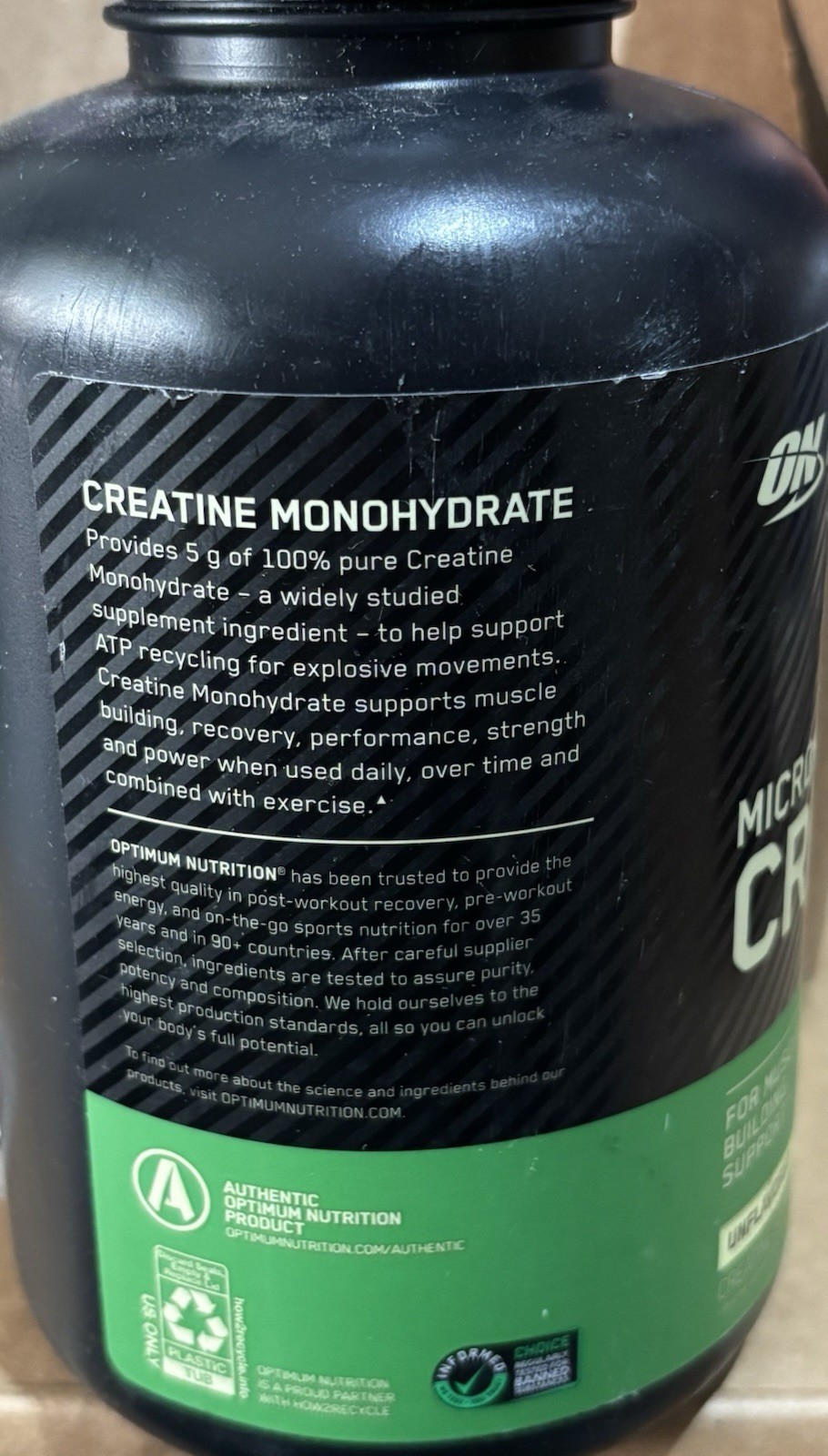 Optimum Nutrition Micronized Creatine Powder 1.32lbs 120 Servings *9/26/2026
