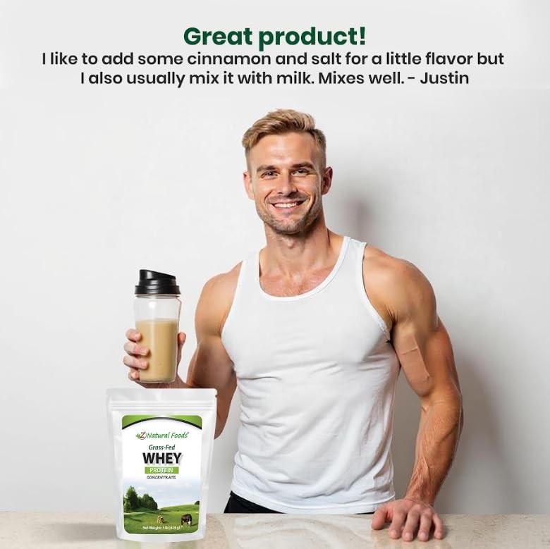 Z Natural Foods Organic Whey Protein Concentrate NutrientDense Grass Fed Whe…