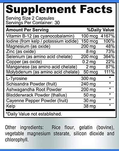 Thyroid Support with Iodine – Metabolism Booster, Energy Booster, Increase Focus