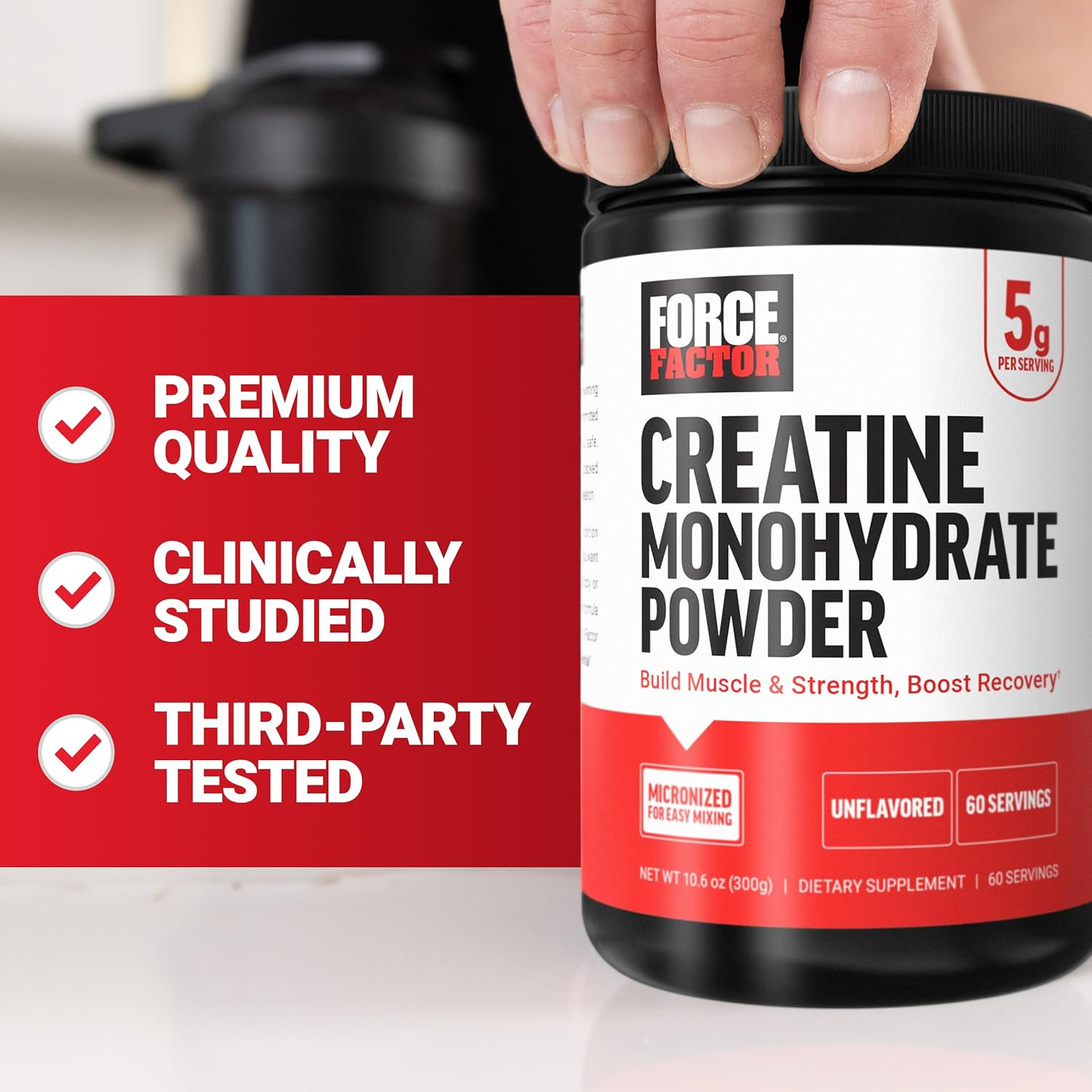 Creatine Monohydrate Powder, 5G Dose, Micronized