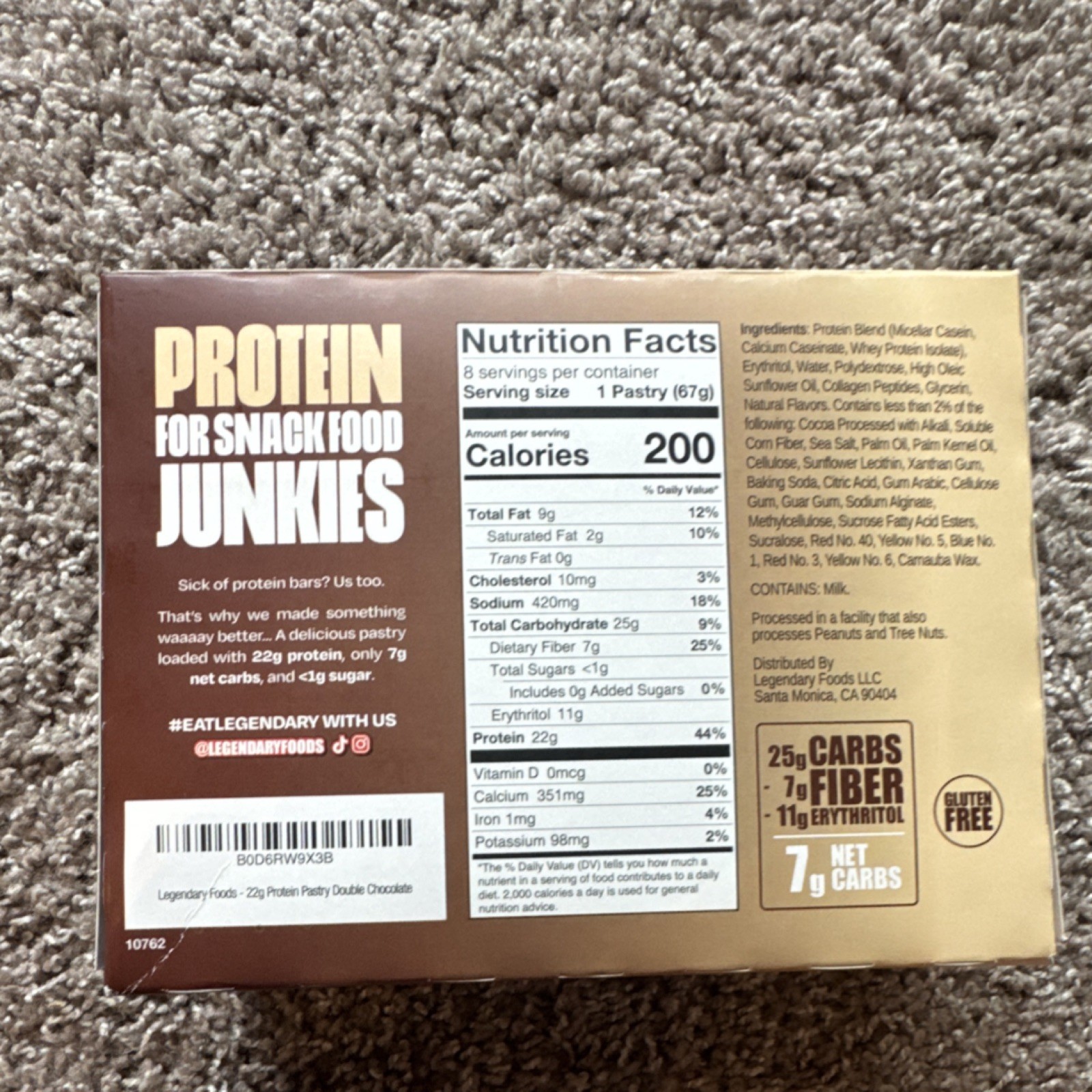 Legendary Foods Double Chocolate Protein Pastry 22g Protein Gluten-Free