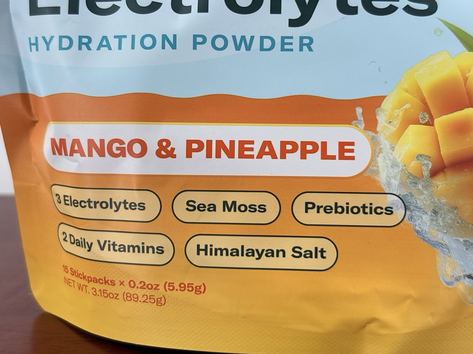 True Sea Moss Electrolytes Powder 15 Stickpacks Mango & Pineapple 0g Sugar