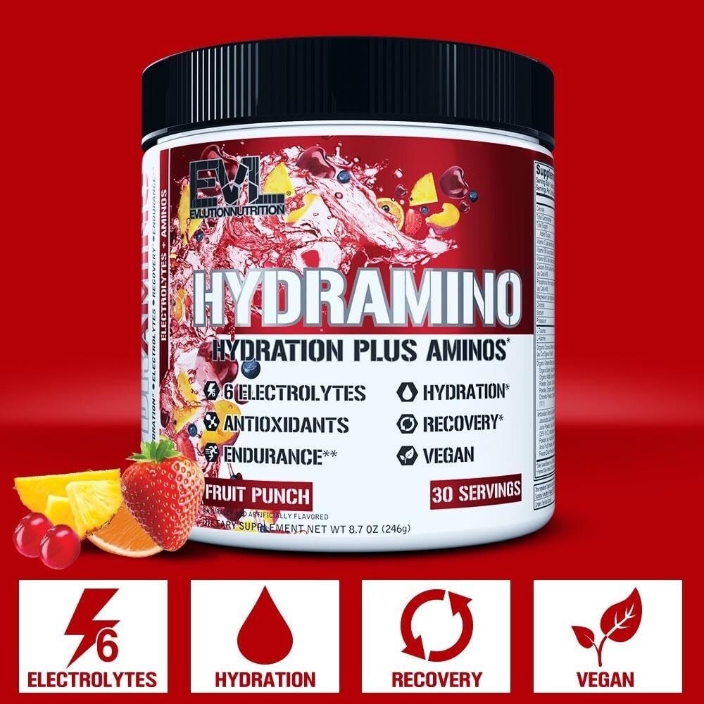 EVL Evlution Nutrition HYDRAMINO Complete Hydration Multiplier – 6 Electrolytes