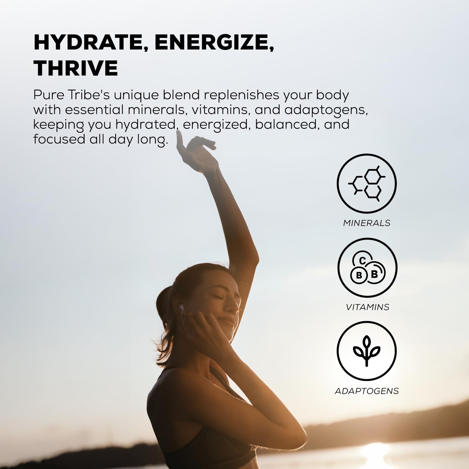 Pure Tribe Instant Hydration Electrolytes Powder Packets Magnesium Salt Zero