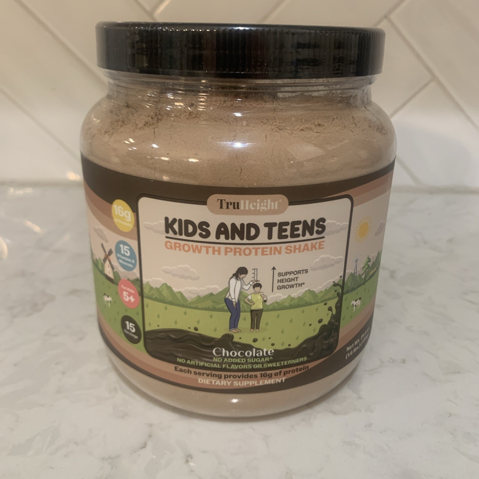 Tru Height Kids & Teen Growth Protein Shake Choclate 15 Servings Vitamins