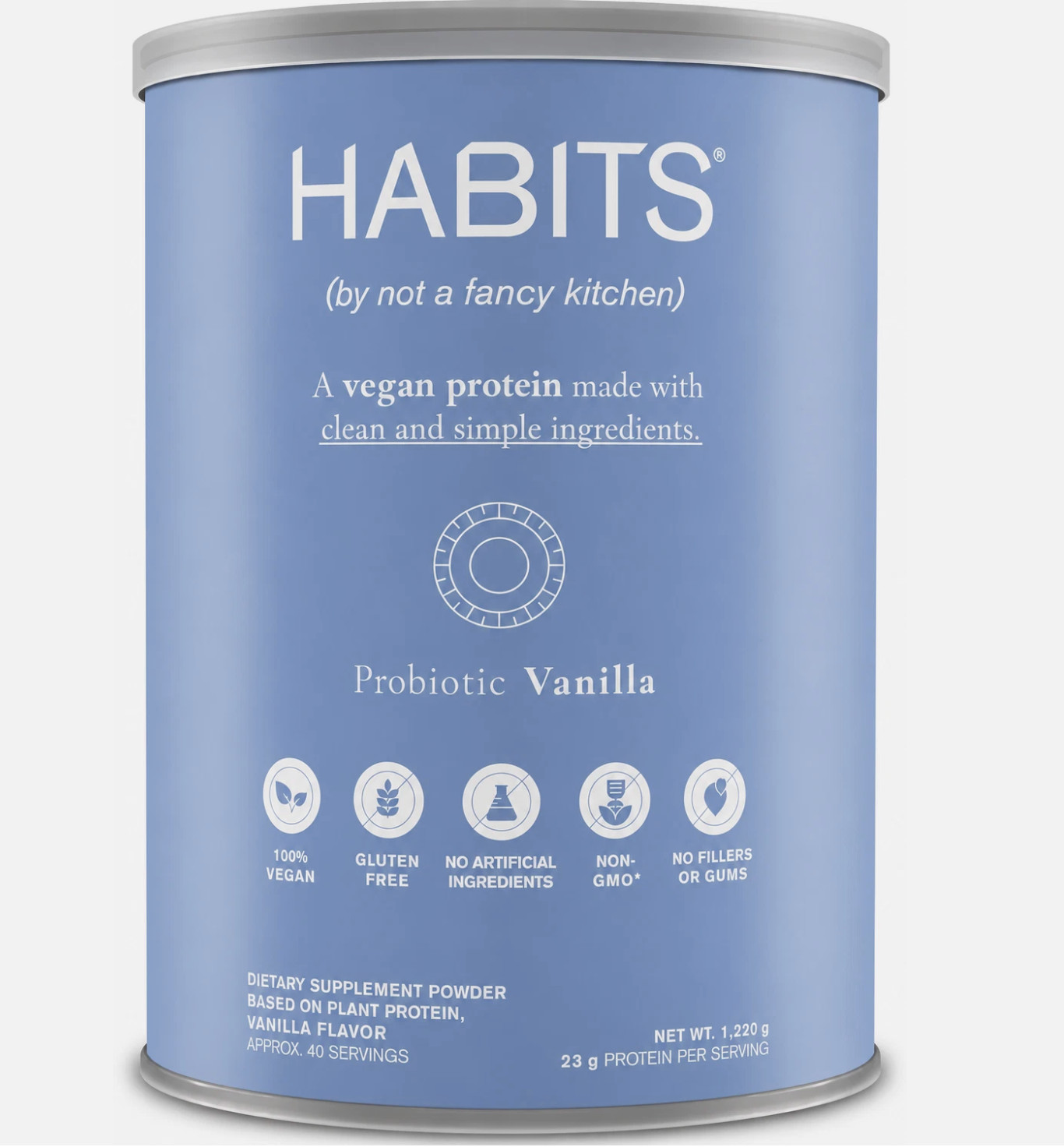 HABITS Vegan Protein Powder Vanilla 1.22kg Plant-Based Protein Blend