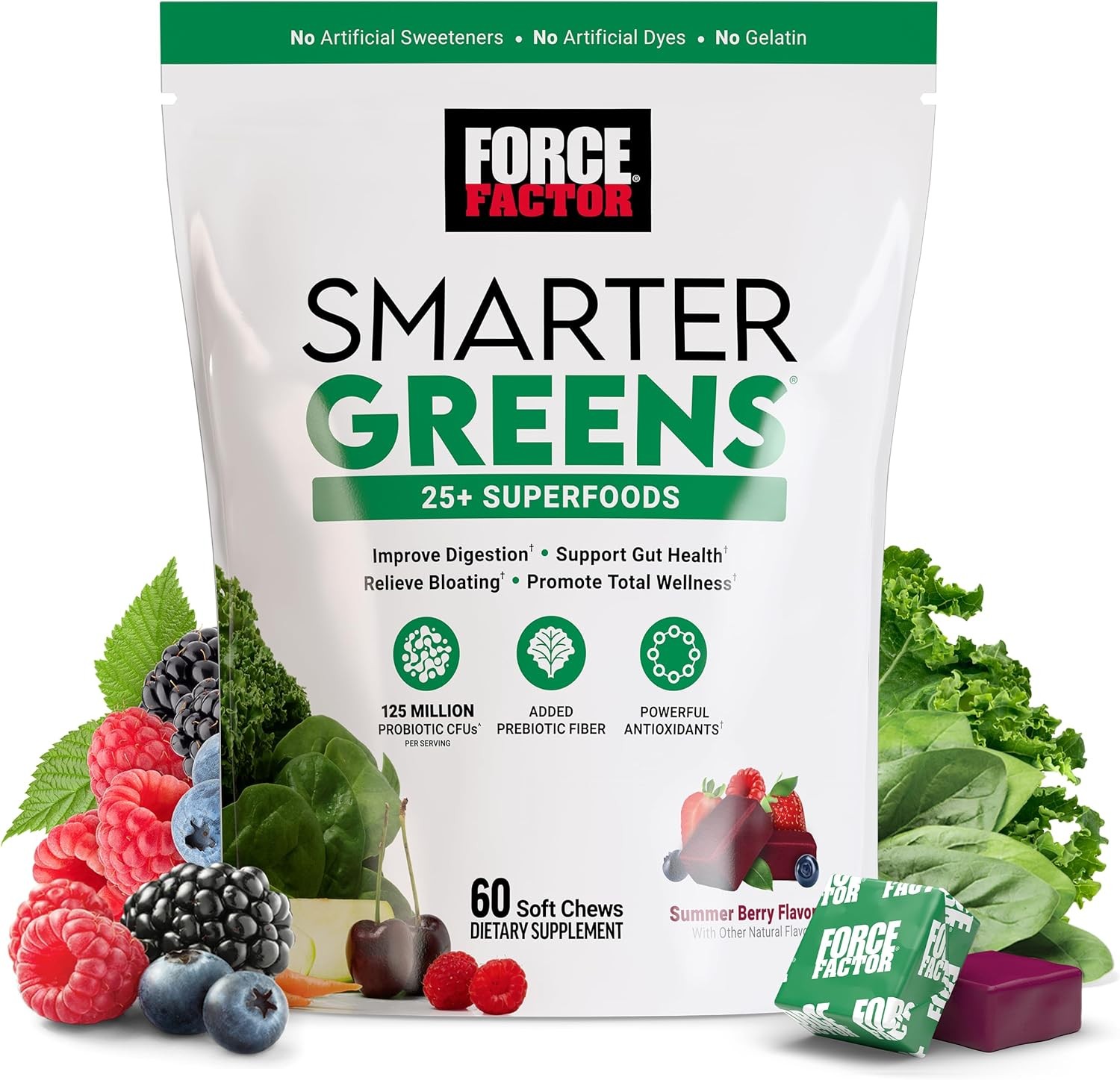 Smarter Greens Superfood Chews, Greens and Superfoods with Probiotics, Antioxid