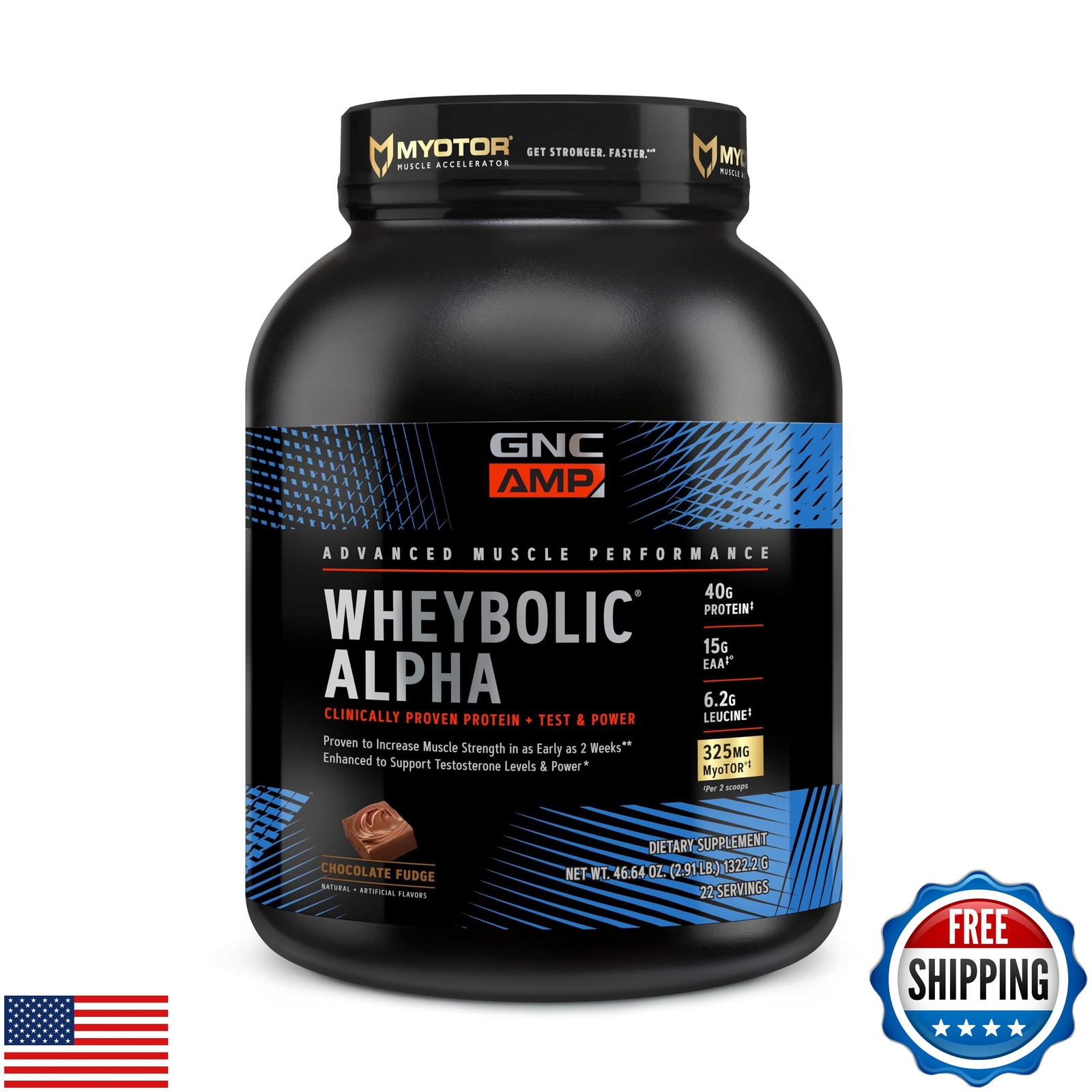 GNC AMP Wheybolic Alpha Clinically Proven Protein Powder, Increases Muscle St