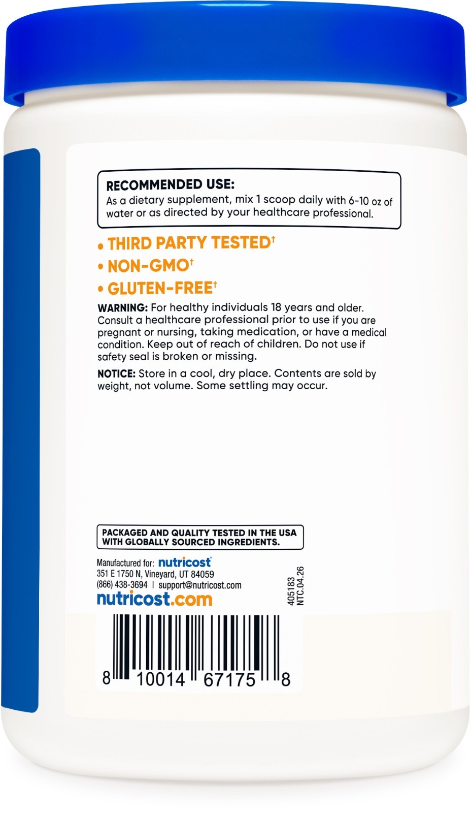 Nutricost Inositol Powder 1LB (454 Grams) – Gluten Free, Non-GMO