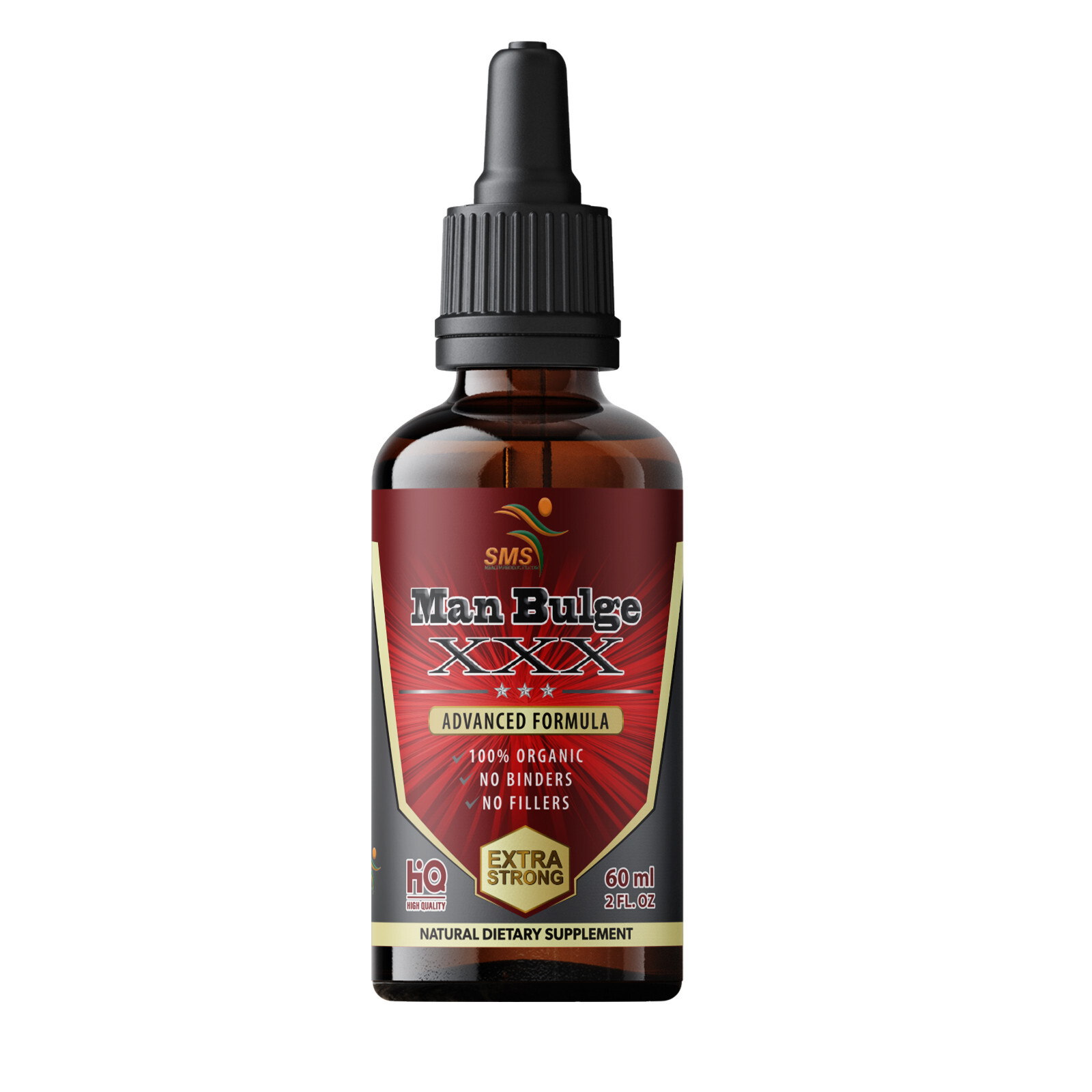 Man Bulge Mens Libidio Boost Performance Tincture Herbal Drops 3 Pack 6 Fl Oz