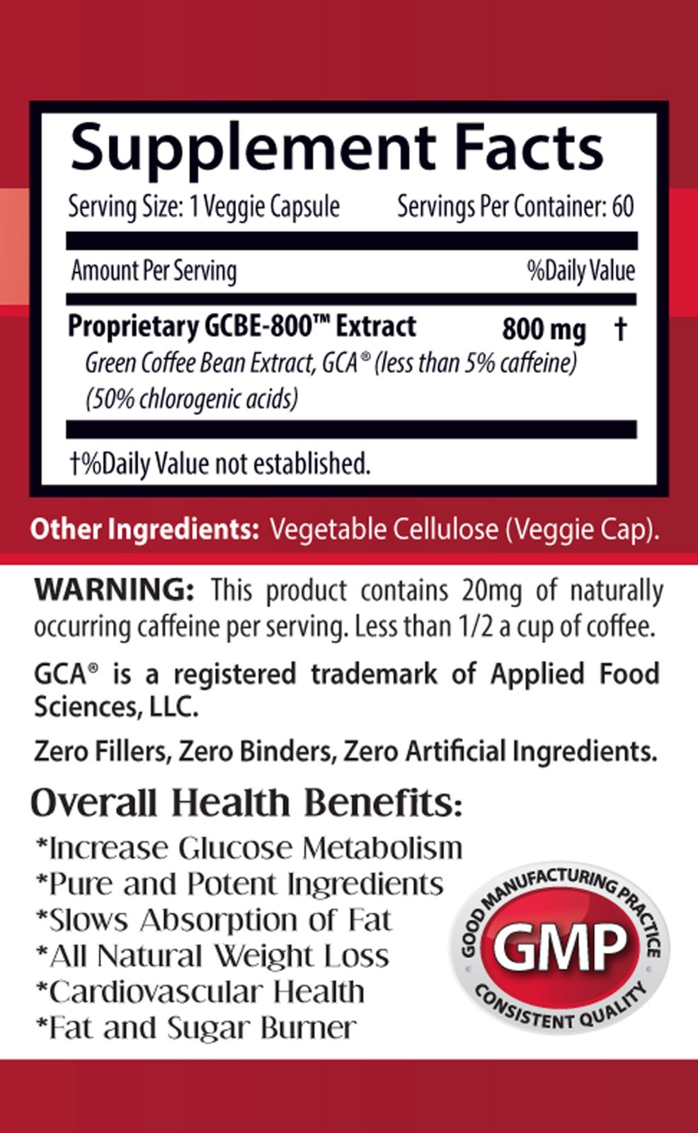 Chinese Weight Loss – Green Coffee GCA 800mg – Pure Natural Coffee 2 Bottles