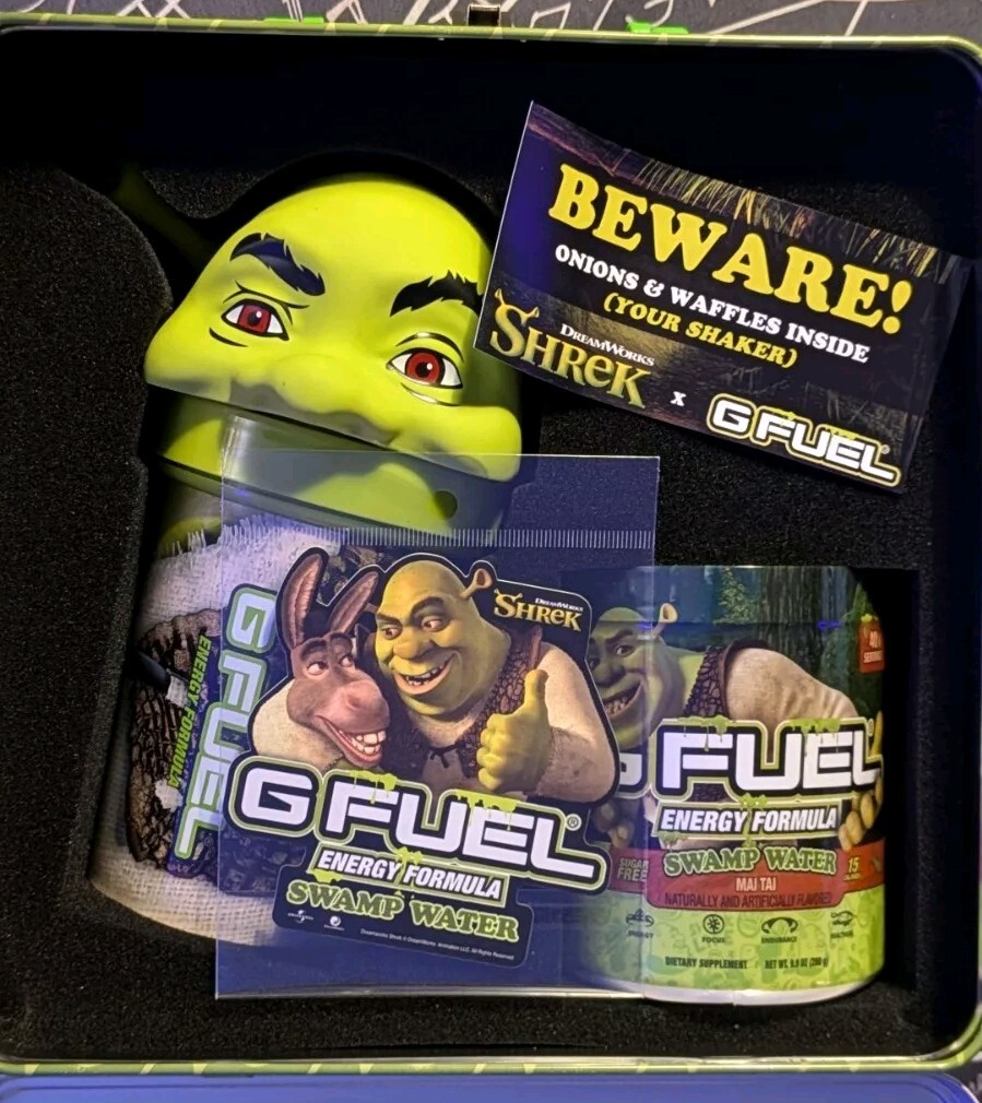 G FUEL Shrek Collector’s Box || Brand New w/ Sticker & 2 Tubs