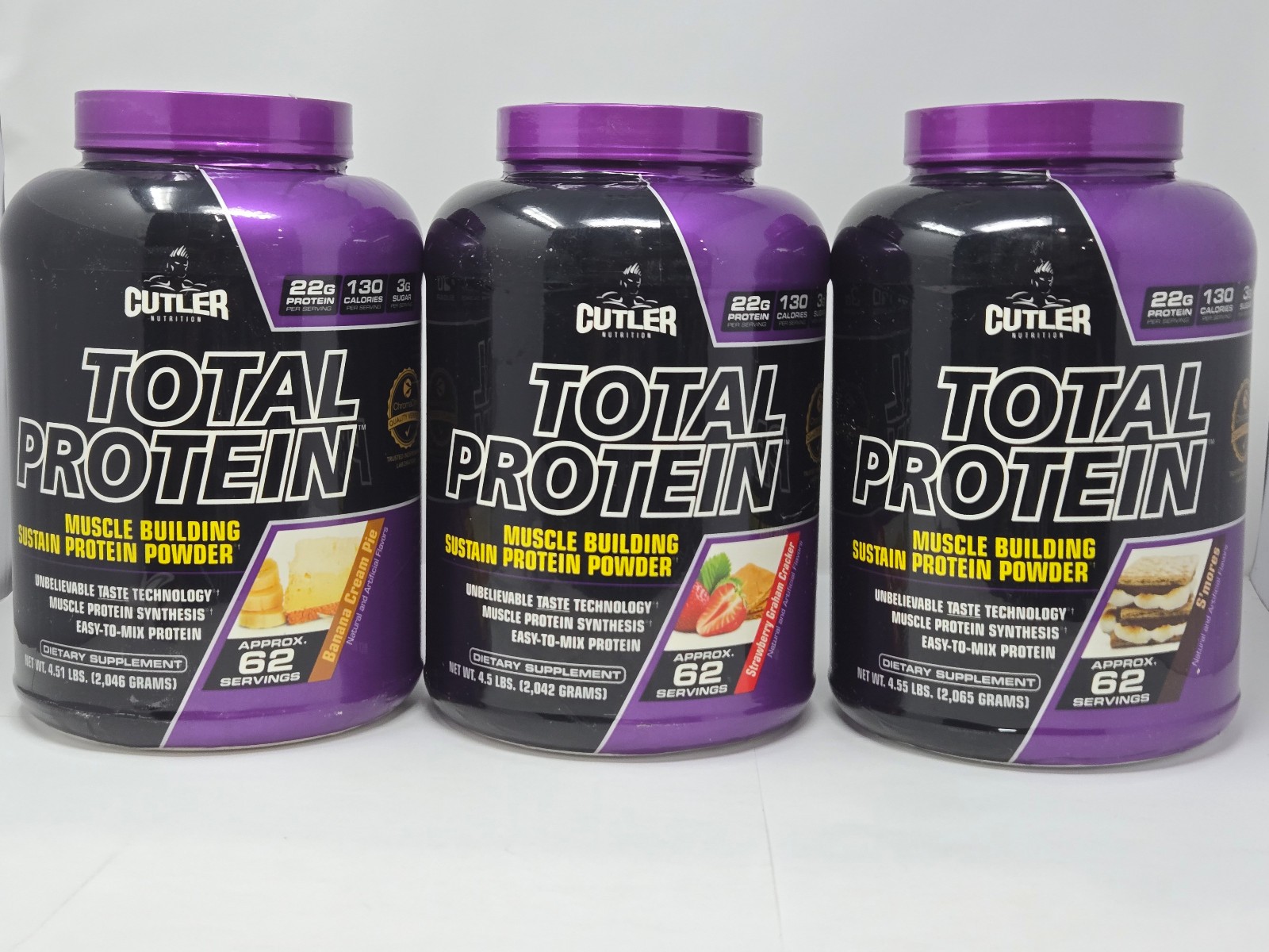 Cutler Nutrition Total Protein Powder – 4.5 lbs (62 Servings) Choose Your Flavor