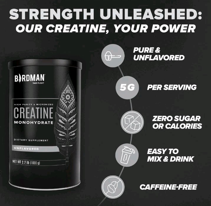 BIRDMAN Micronized Creatine Monohydrate Powder 80 Servings 400 g Exp. 4/2028