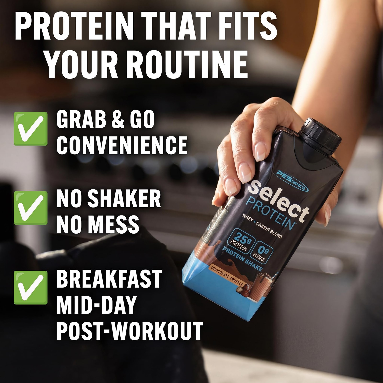 PEScience Select Protein Shake RTD, 25g Whey and 11.12 Fl Oz (Pack of 4)