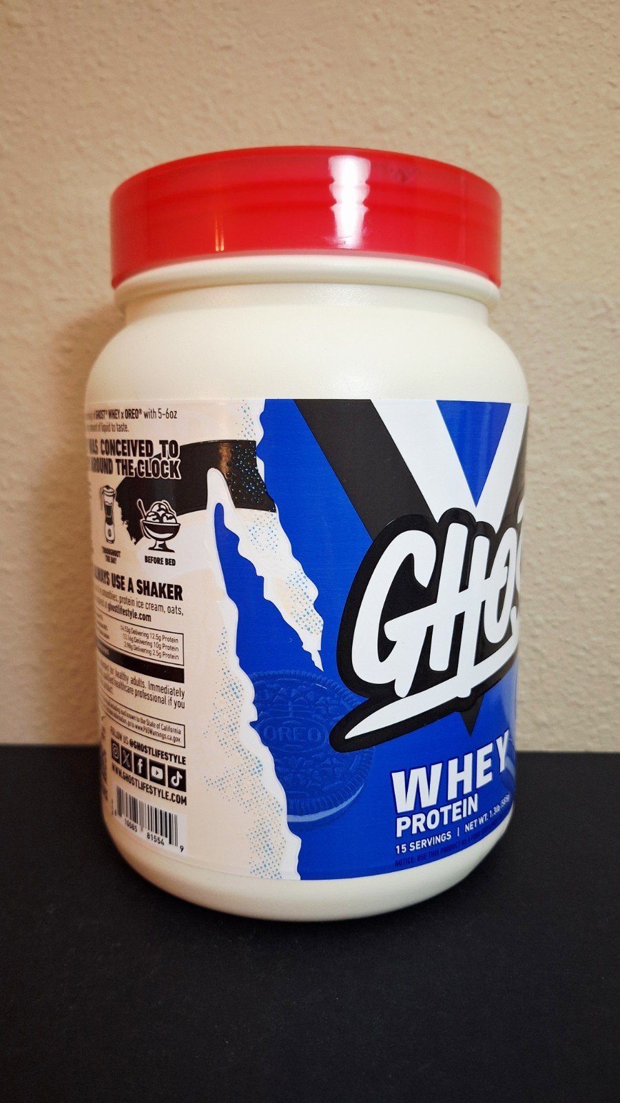 GHOST Whey Protein Powder, OREO 🍪 1.4lbs, 26G Protein, 15 Servings, 09/2027✨️