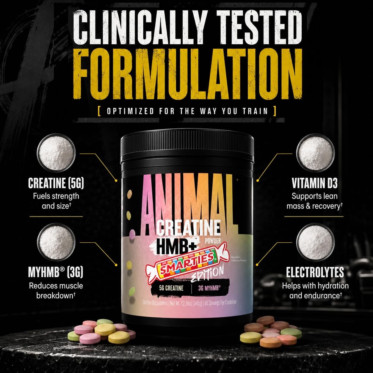 Creatine HMB Powder with Electrolytes – 3g myHMB + 5g Creatine for Muscle Growth