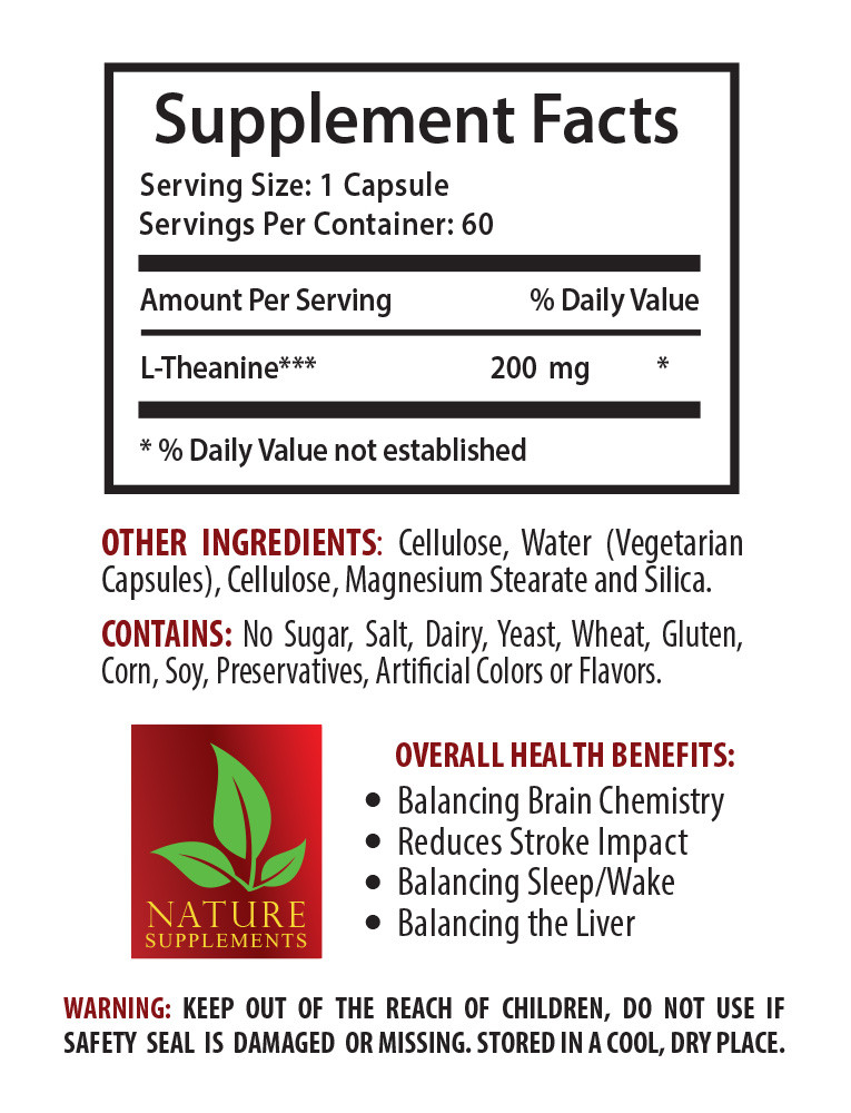 Against Sleep Problems – L-THEANINE 200mg – Post Workout – 3 Bottles