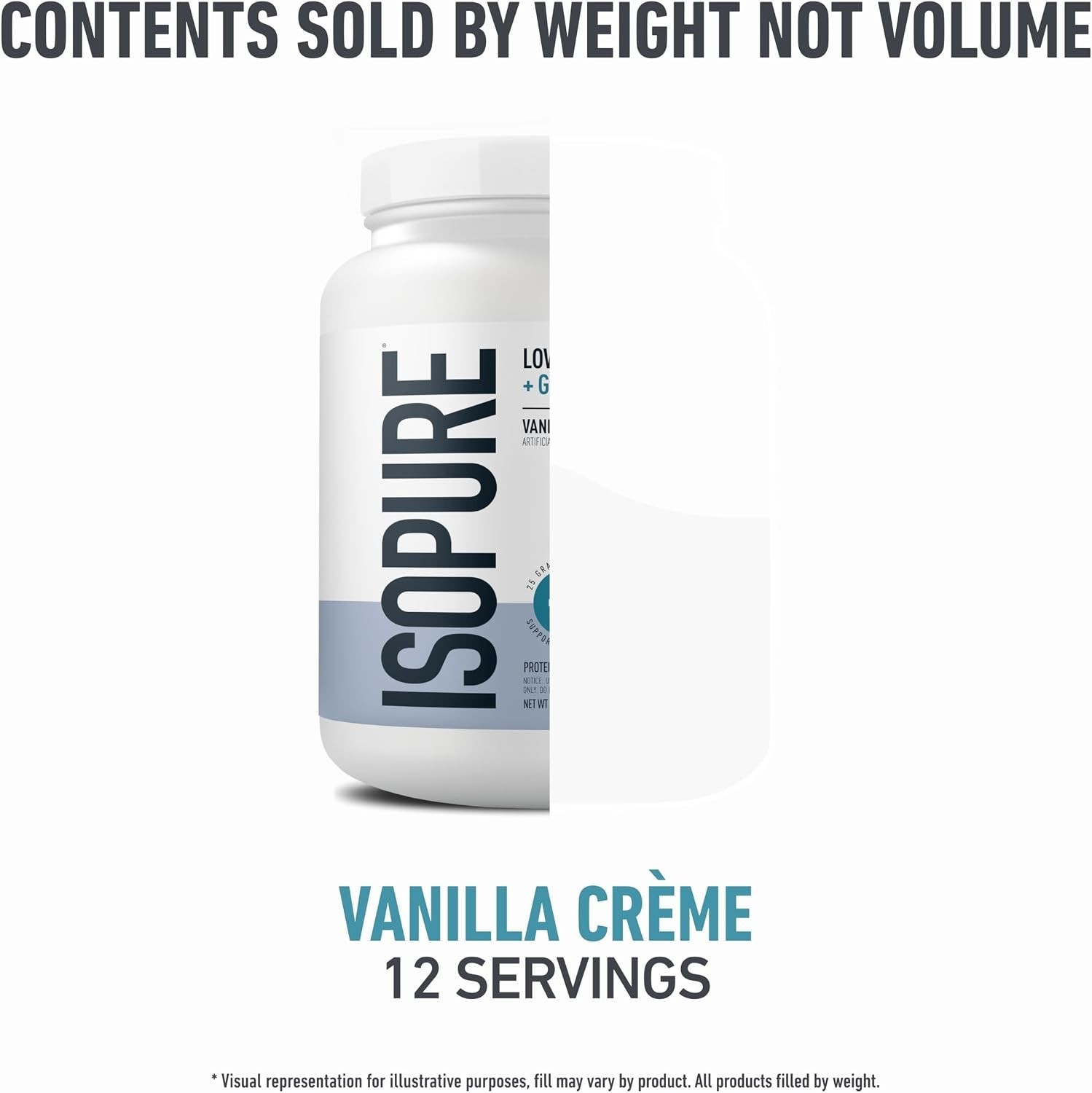 Isopure Protein Powder Vanilla Creme 25g Whey Prebiotics Vitamins 12 Servings