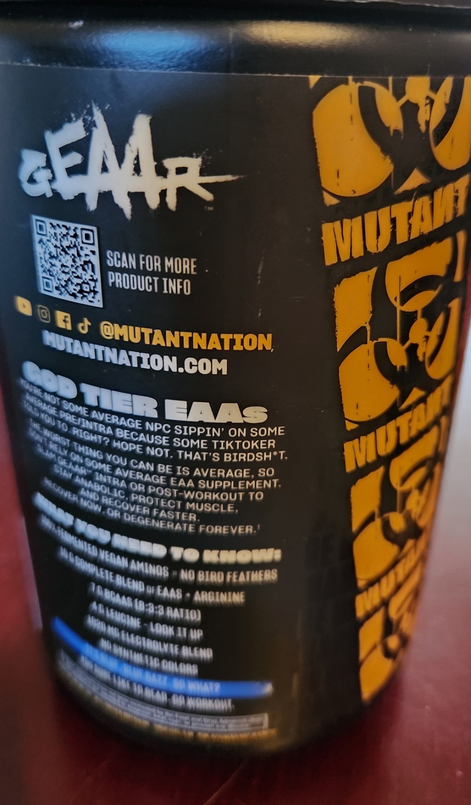 MUTANT® GEAAR™ Complete Essential Amino Acids Recover Now ! 30 Servings of GEAR