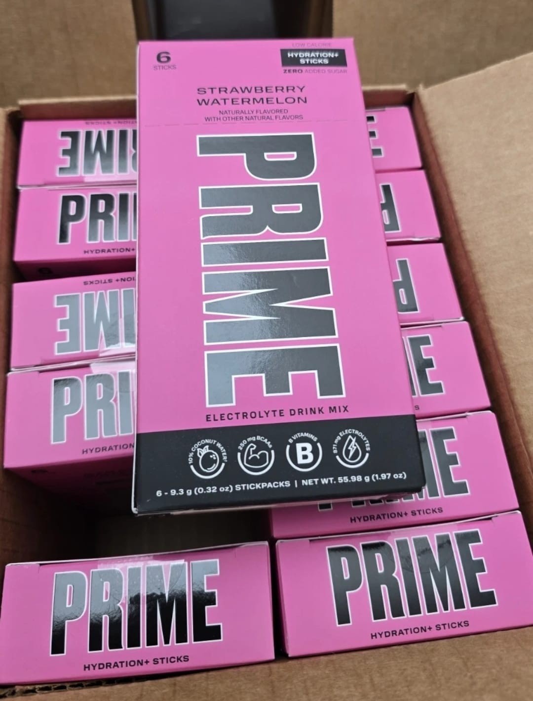Prime Hydration Sticks Strawberry Watermelon – 12 Boxes = 72 Sticks Exp 10/2025