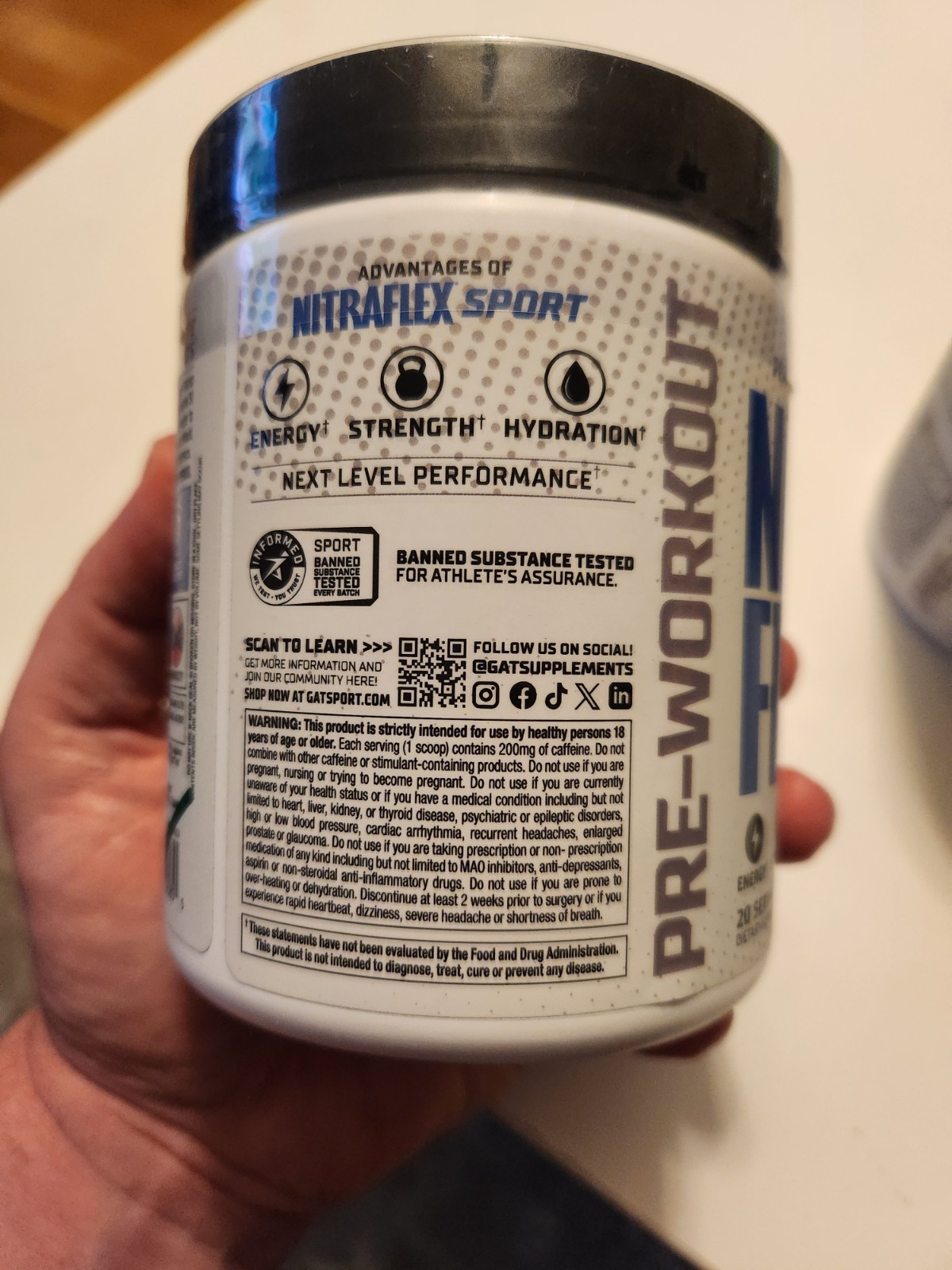 Nitraflex Sport Pre-Workout Powder 20 Servings Each Blue Raspberry Blast 2 Jars