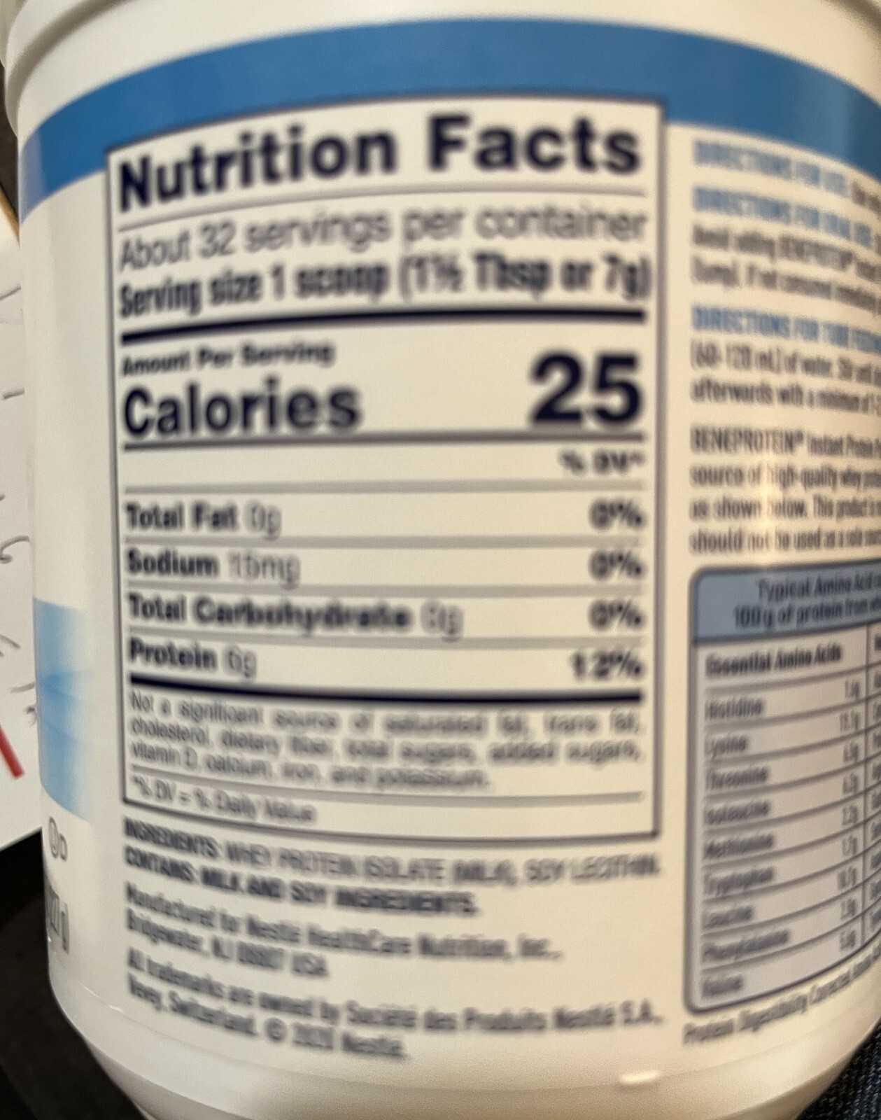 Nestle Beneprotein Protein Instant Protein Powder Unflavored 8 oz Canister Pk/4
