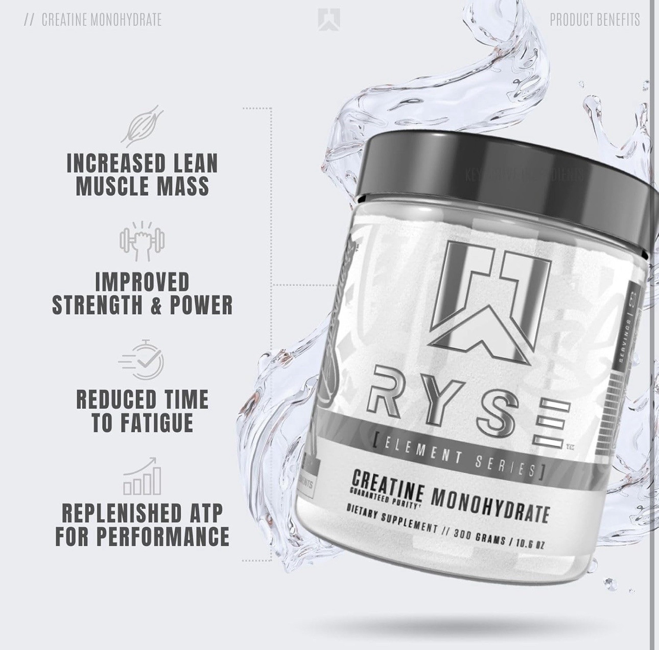 Ryse Element Series Creatine Monohydrate | Increase Lean Muscle Mass | Improv…